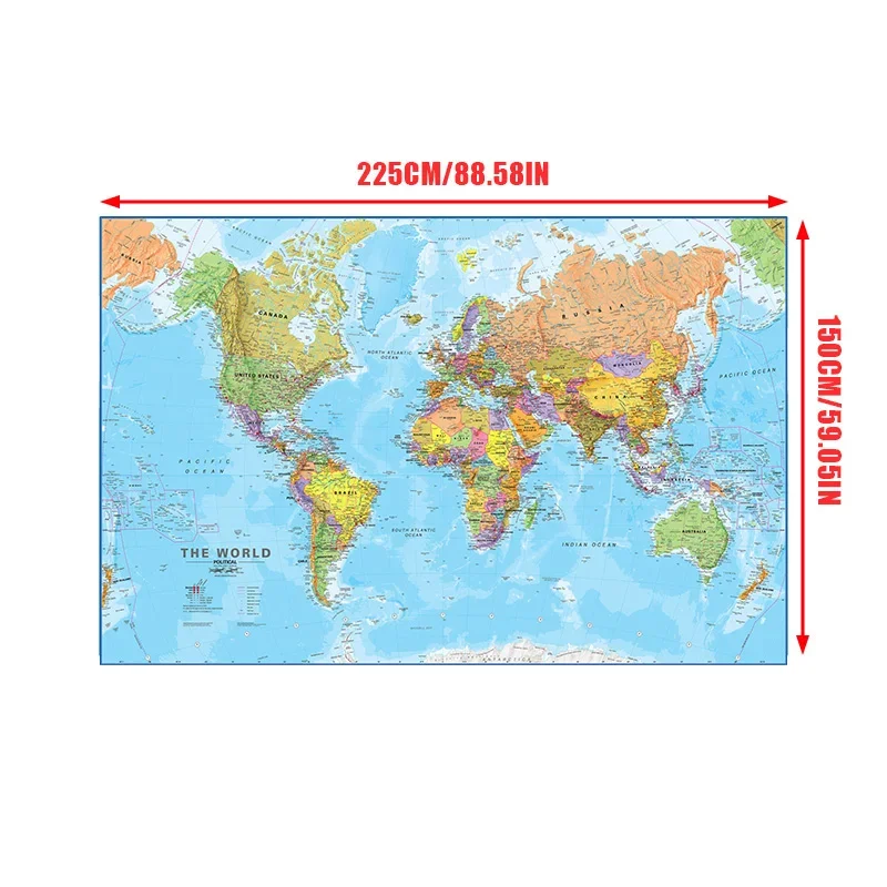 225*150 см постер с картой мира настенное искусство нетканый холст картина для