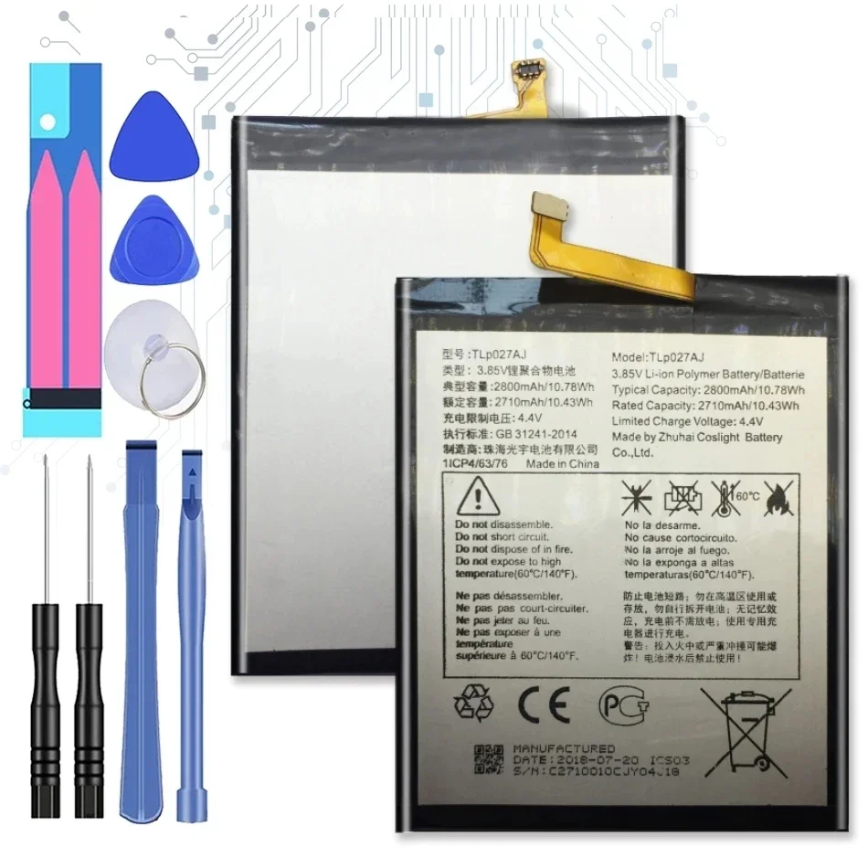 2800 мАч TLP027AJ Аккумулятор для Alcatel A5 LED OT 8085D 5085Y Idol 5 OT-6085D PULSEMIX 5085C TCL 750 X1 PLUS