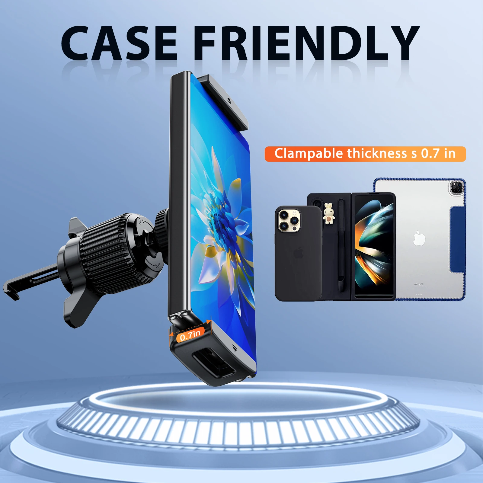 

Eary для Z fold 7, 6, 5, 4, автомобильный держатель для телефона, крепление вентиляционного отверстия с удлиненным крючком, зажим с 360° ° Поворот Samsung S25 iPhone iPad Mini