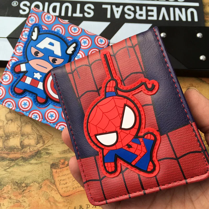 

Marvel Spiderman Captain America Iron Man cartoon trendy cool wallet gift creative animation peripheral small wallet wholesale