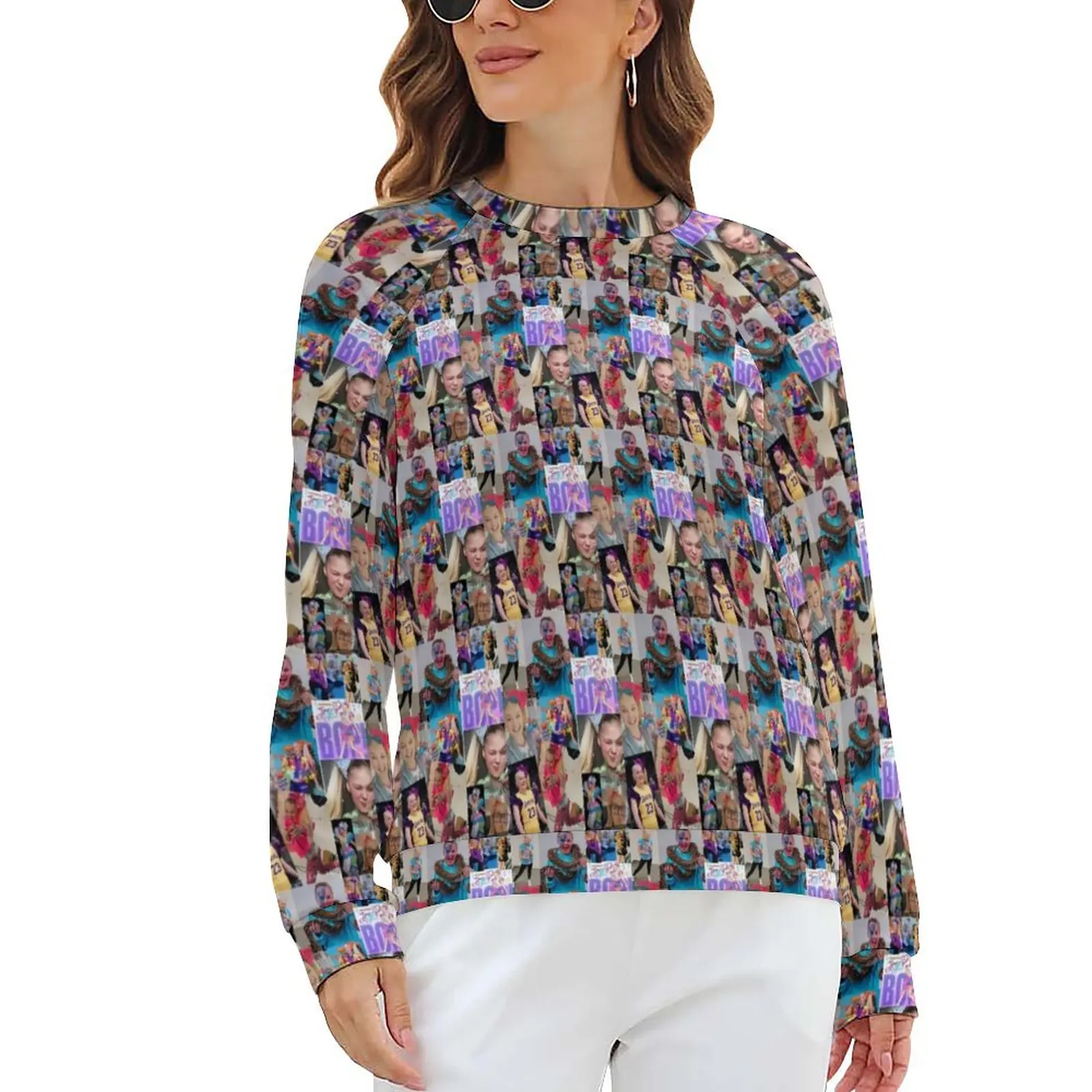 

Толстовка Женская с длинным рукавом и принтом, большого размера