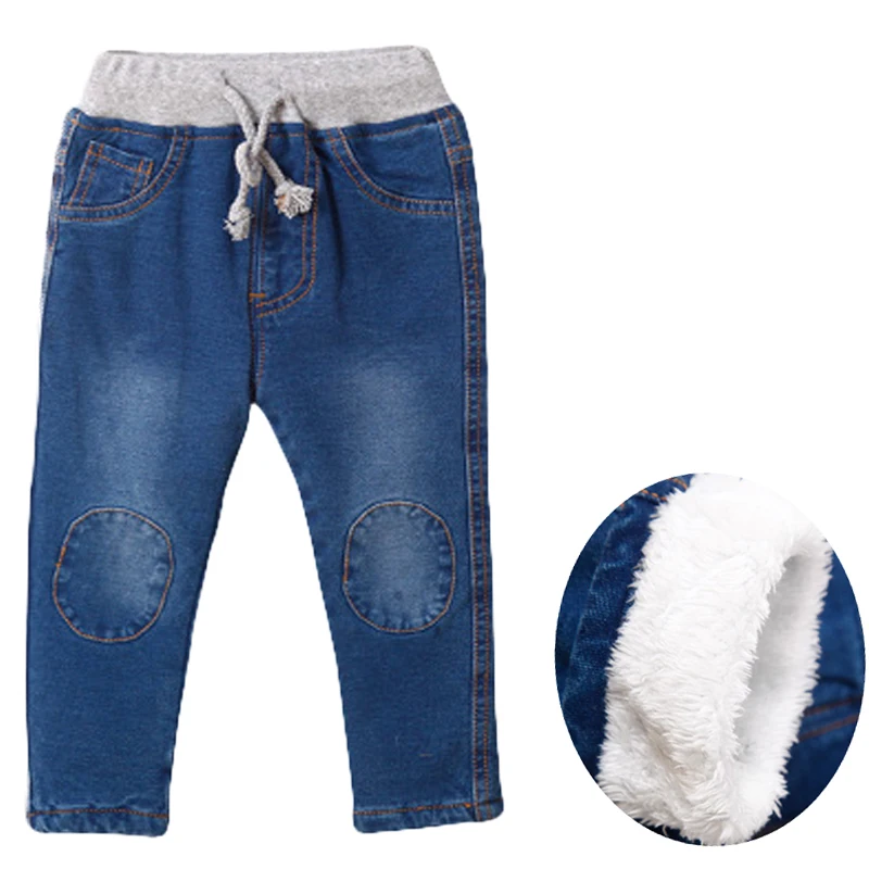 

New Warm pants Cartoon Pant Fashion Boy Girl Jeans Winter Thickening Denim Pants Baby Jean Infant Clothing