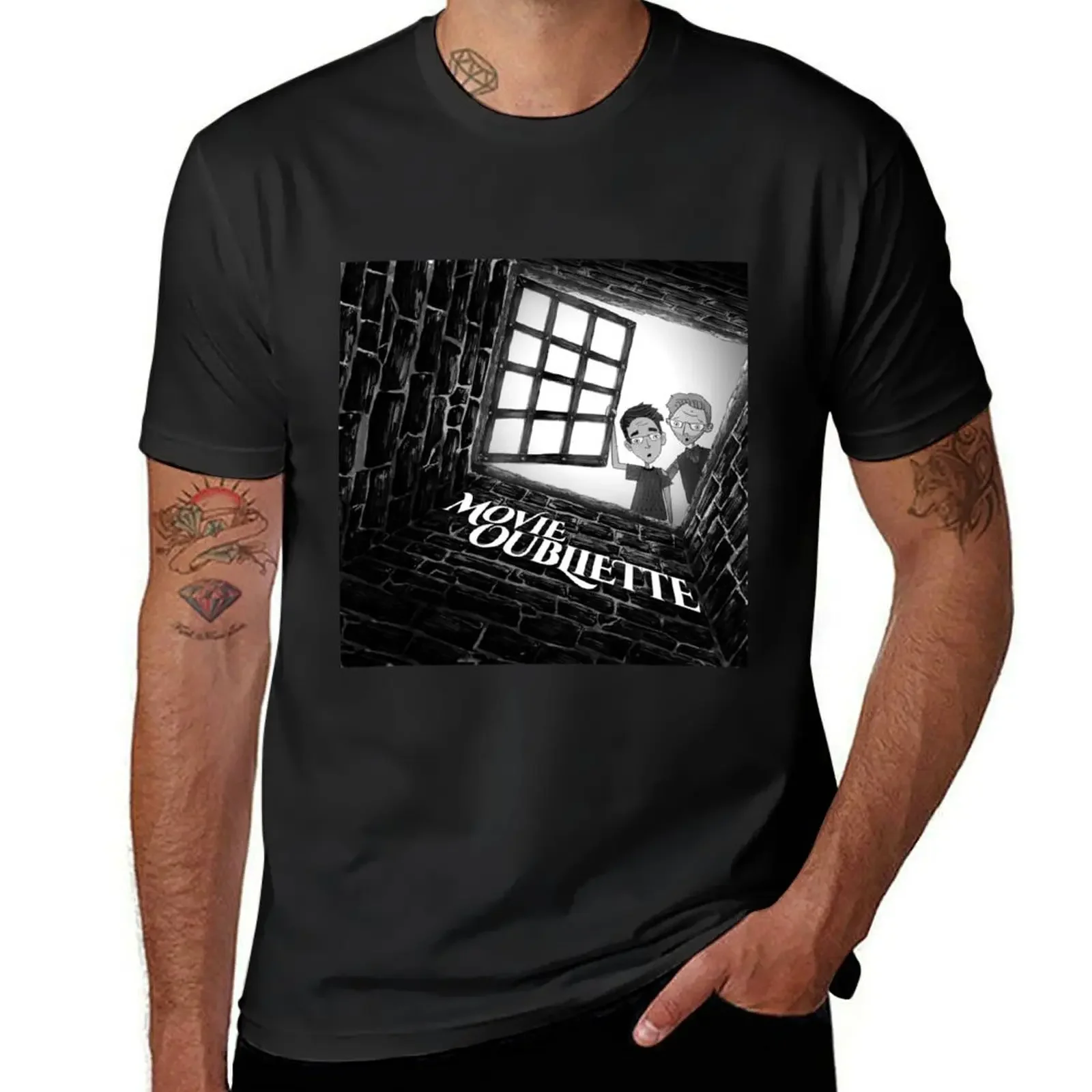 Футболка с логотипом Podcast Movie Oubliette и текстом быстросохнущие футболки рисунком