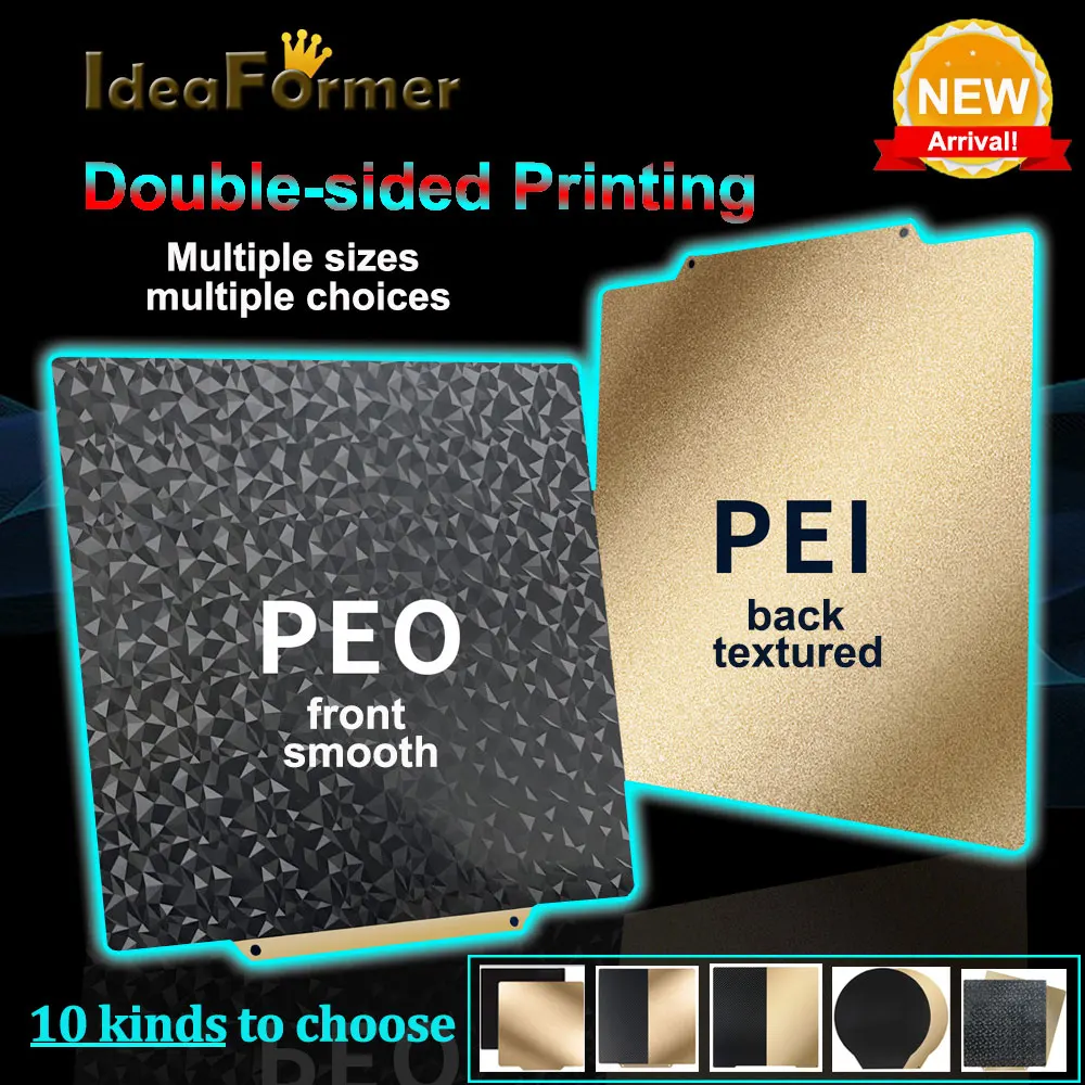 

New Double Heated Bed PEO+PEI Spring Steel Sheet Pei Bed+ Magnetic Base 180/220/235/310mm for 3D Printer Ender 3 Upgrade Ender 5