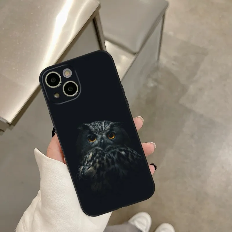 cool Owl animal Phone Case FOR IPhone 14 13 11 12 Pro 8 7 Plus X 13 Pro MAX XR XS MINI Black Covers