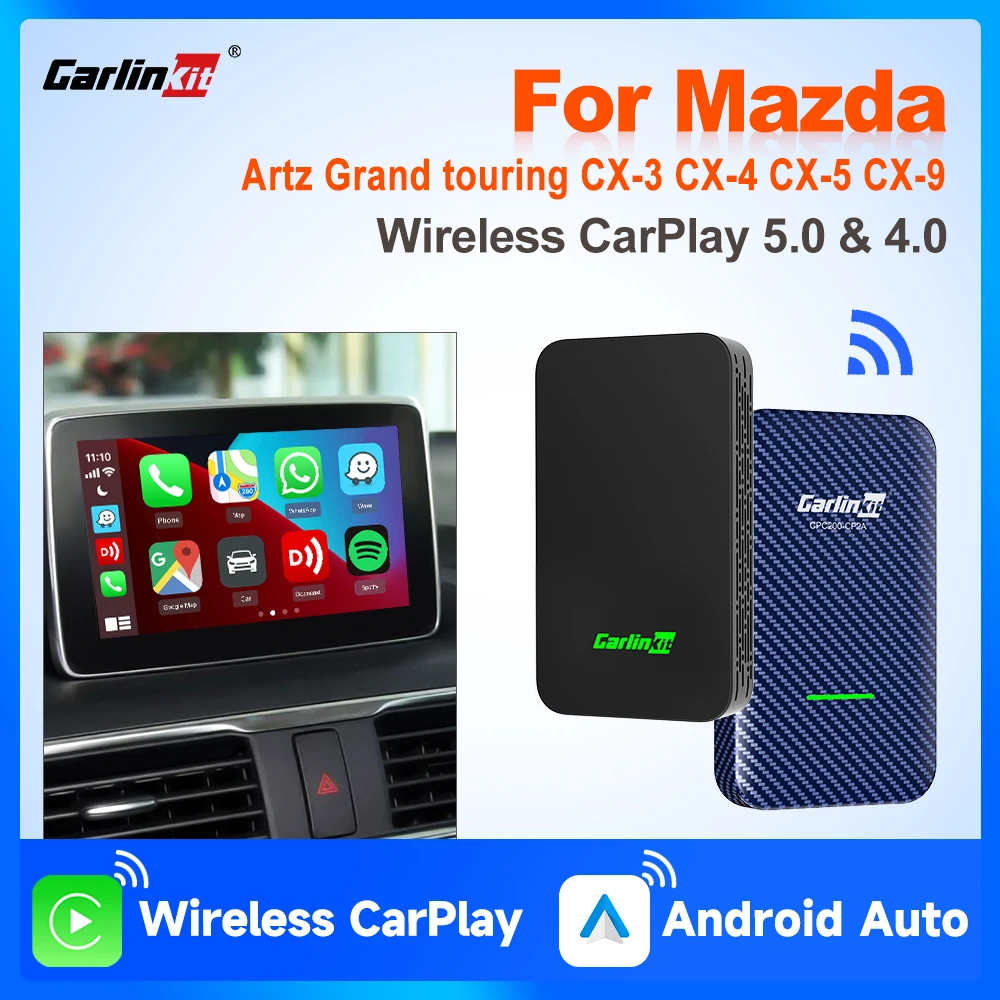 CarlinKit 4.0 Wireless CarPlay Adapter for iPhones, Android Auto Wireless  Adapter Only for Built-in Wired CarPlay 2016-2023 Cars,Wired to  Wireless,10s