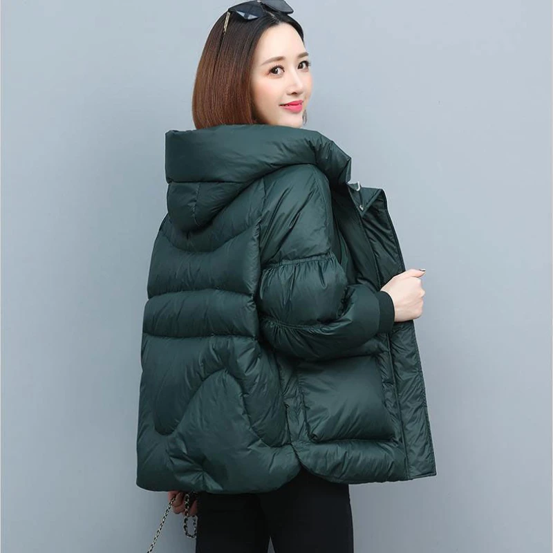 2023 New Women's Short Winter Cotton Jacket Hooded Keep Thickening Warm Coat Grace Formal Middle-aged Parkas Women's Clothing
