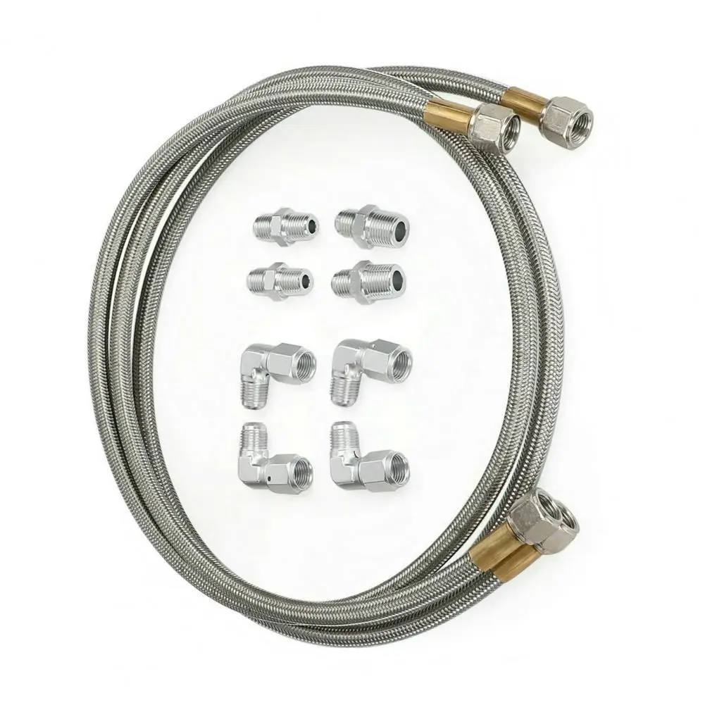 

1 Set Transmission Cooler Line Kit Anti Corrosion Tear-Resistant Cooler Hose Fittings Stable Transmission Cooler Hose Set