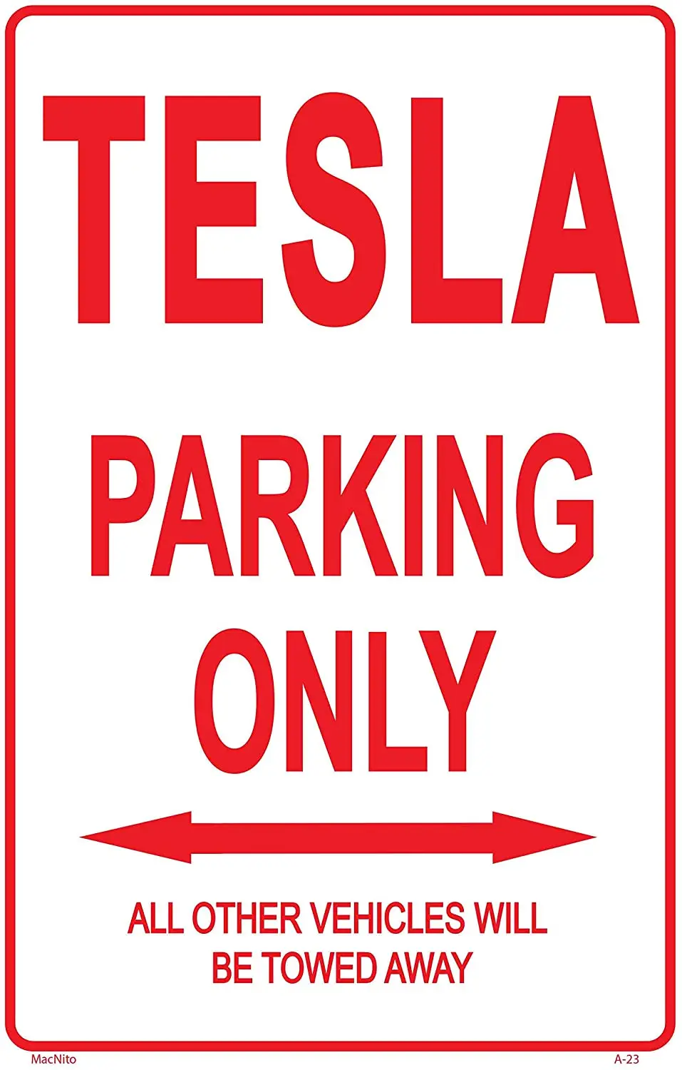 Tesla Parking ONLY Sign  Perfect Gift, Novelty Office Shop Home Décor Wall Plaque Decoration Sign, 10