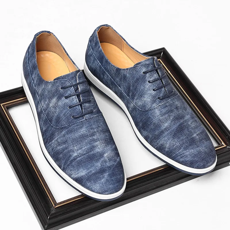 

Men Classic Business Shoes Luxury Design Fashion Pointed Toe Lace-Up Formal Wedding Shoes Canvas Male Footwear Plus Size 38-44