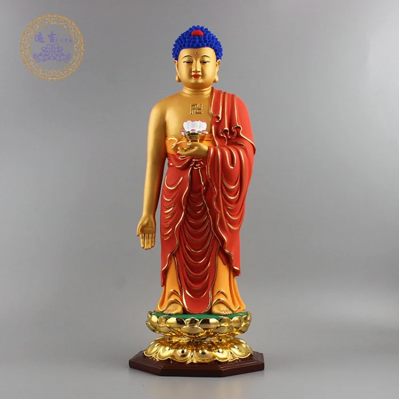 

Amitabha Buddha Resin Buddha Statue Hand Painting Station Amitabha Buddha Is Willing to Receive Three Treasures Crafts Decoratio