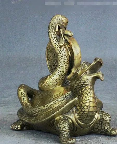 Китайский латунный феншуй богатство Дракон-черепаха зодиака