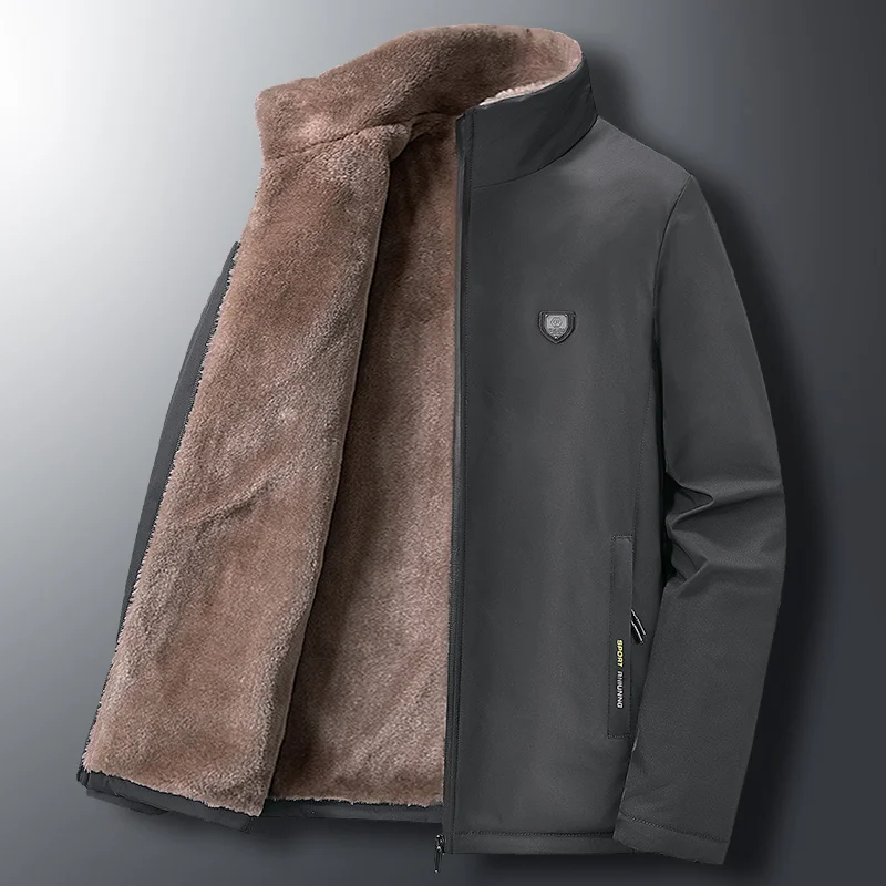Winter coat, cotton padded jacket, cashmere thickened clothes, middle-aged and old men's cotton coat, cashmere