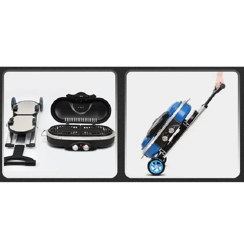 Встроенная портативная тележка для барбекю гриля уличная газовая плита кемпинга