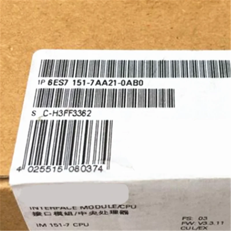 Новинка 6ES7151-7AA21-0AB0 6ES7151-1BA02-0AB0 6ES7134-6JF00-0CA1 6ES7134-6HB00-0CA1 6ES7134-6FF00-0AA1 6GK1901-1BB10-2AA0