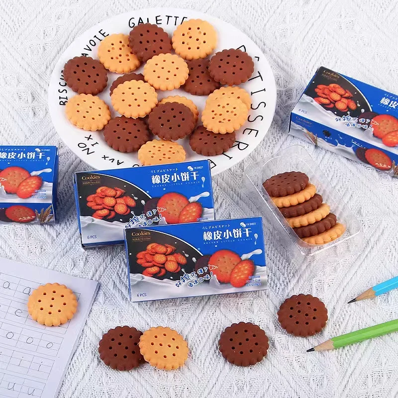 

Creative Simulation Dessert Biscuit Shape Eraser Student Holiday Gift Prize Drawing Graffiti Pencil Eraser Stationery Cute Style