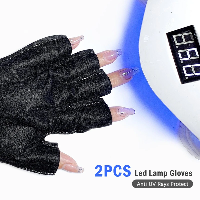 2pcs Anti Uv Rays Protect Gloves Nail Gloves Led Lamp Nail Uv Protection Radiation Proof Glove Manicure Маникюрные Инструменты
