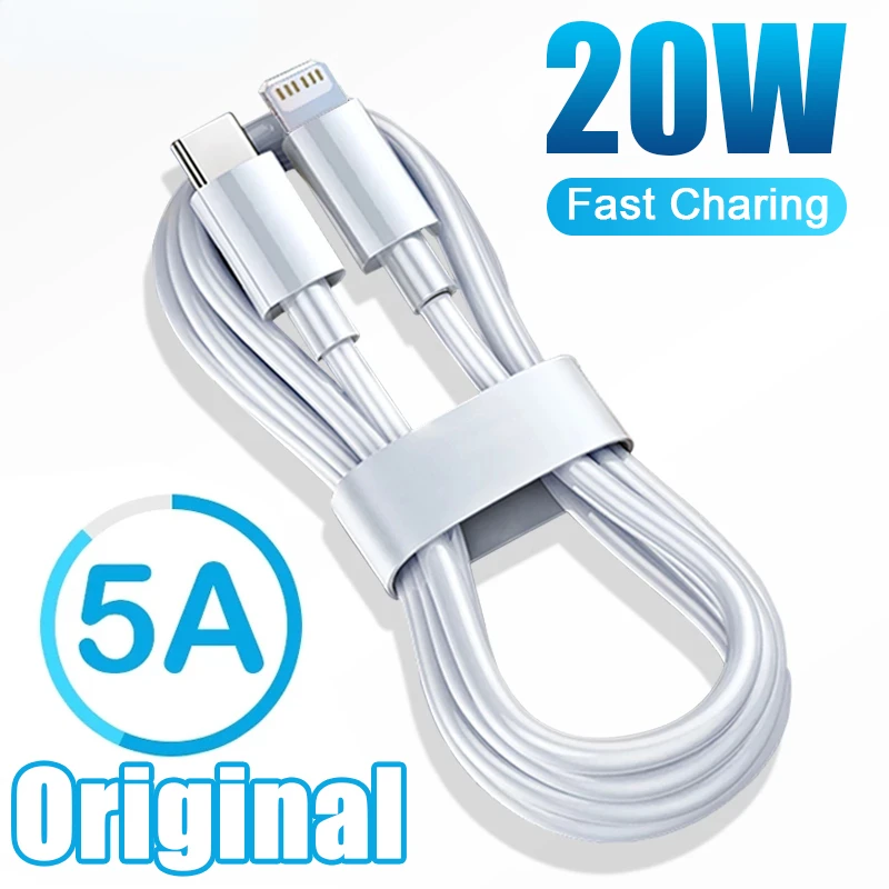 

20W Fast Charging For Apple Original USB C To Type-C PD Cable For iPhone 13 12 11 Pro Max Mini SE 2022 XR XS 8 Plus Accessories