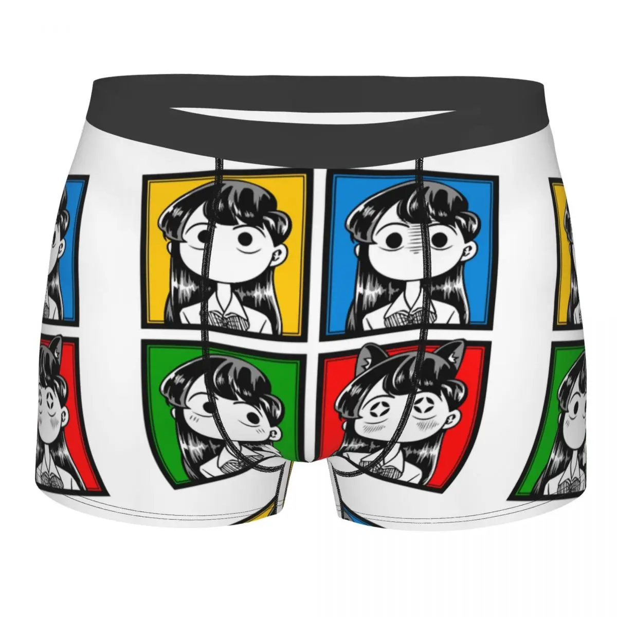 

Komi-san Faces Komi Can't Communicate Men Underwear Boxer Briefs Shorts Panties Funny Mid Waist Underpants for Homme