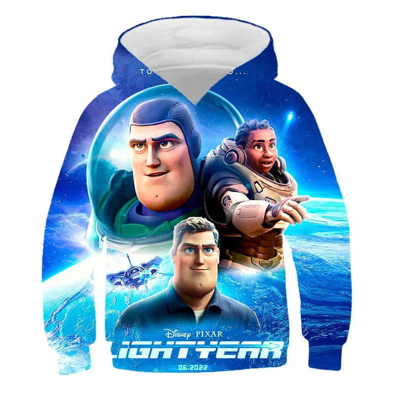 

Kids Buzz lightyear Hoodies Harajuku Boys Girls Fashion Sweatshirts Spring and Autumn Long Sleeve Hooded Tops Clothes 1-14 Years