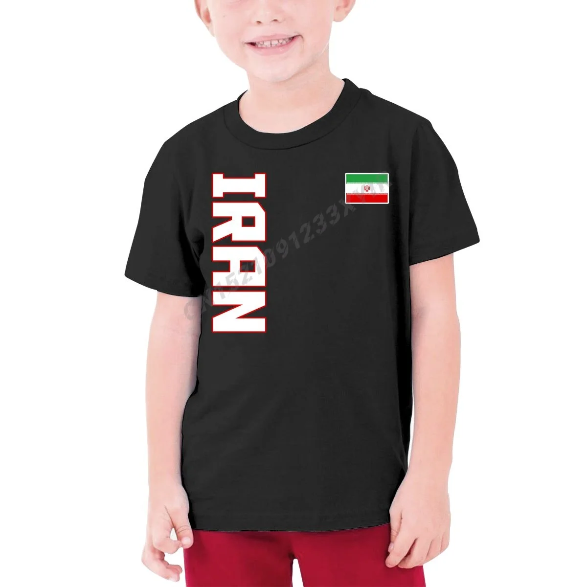 

Детская футболка с иранским флагом (2), Детская футболка из 100% хлопка, Молодежная Футболка с круглым вырезом и коротким рукавом, футболка, оде...