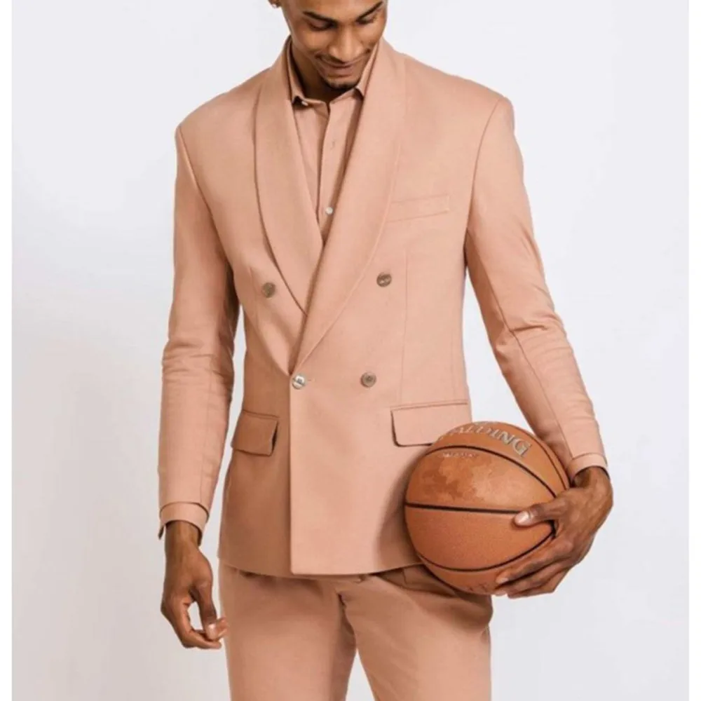 

Latest Design Costume Homme Double Breasted Men Suits Wedding Groom Blazer 2Pcs Jacket Pants Bridegroom Clothing Terno Masculino
