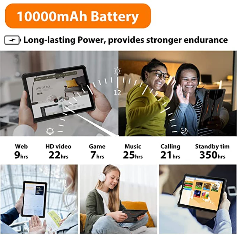 Oukitel Tablet Computers 4G RAM 64G ROM Net Rugged Tablet Phone 10.1 Inch 10000mah Battery Capacity Waterproof Android Tablet