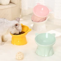 ceramic anti black chin tilt high foot neck guard cat bowl dog bowl drinking pet bowl food bowl anti knock over