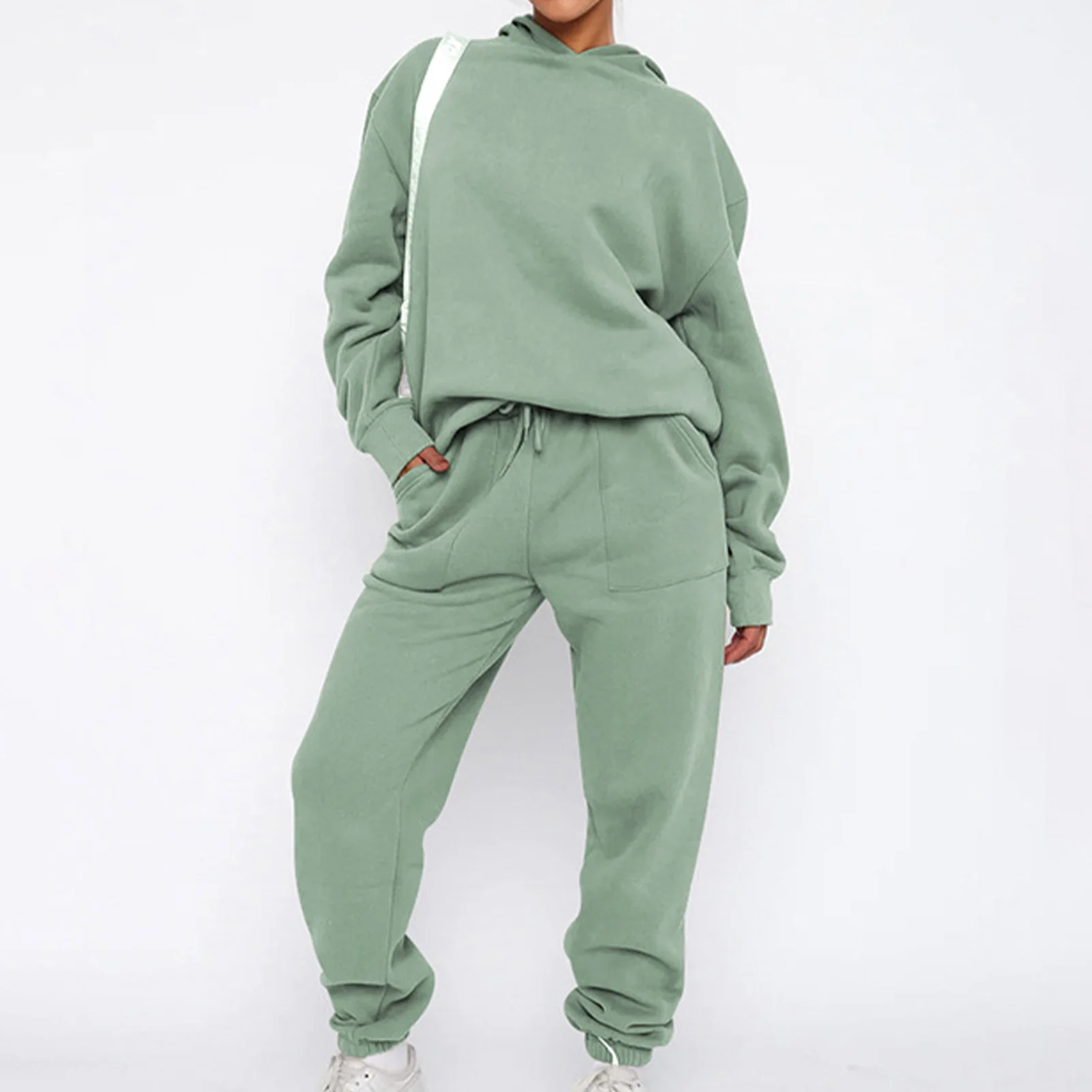 

Женские спортивные костюмы, повседневные однотонные теплые костюмы, толстовки с капюшоном, спортивные штаны, пуловер, свитшоты, штаны, комплект из 2 предметов для отдыха, Осень-зима 2023