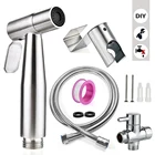 Ручной смеситель для биде на унитаз, распылитель из нержавеющей стали для ванной комнаты, набор для биде Spraye, самоочищающаяся насадка для душа, без перфорации