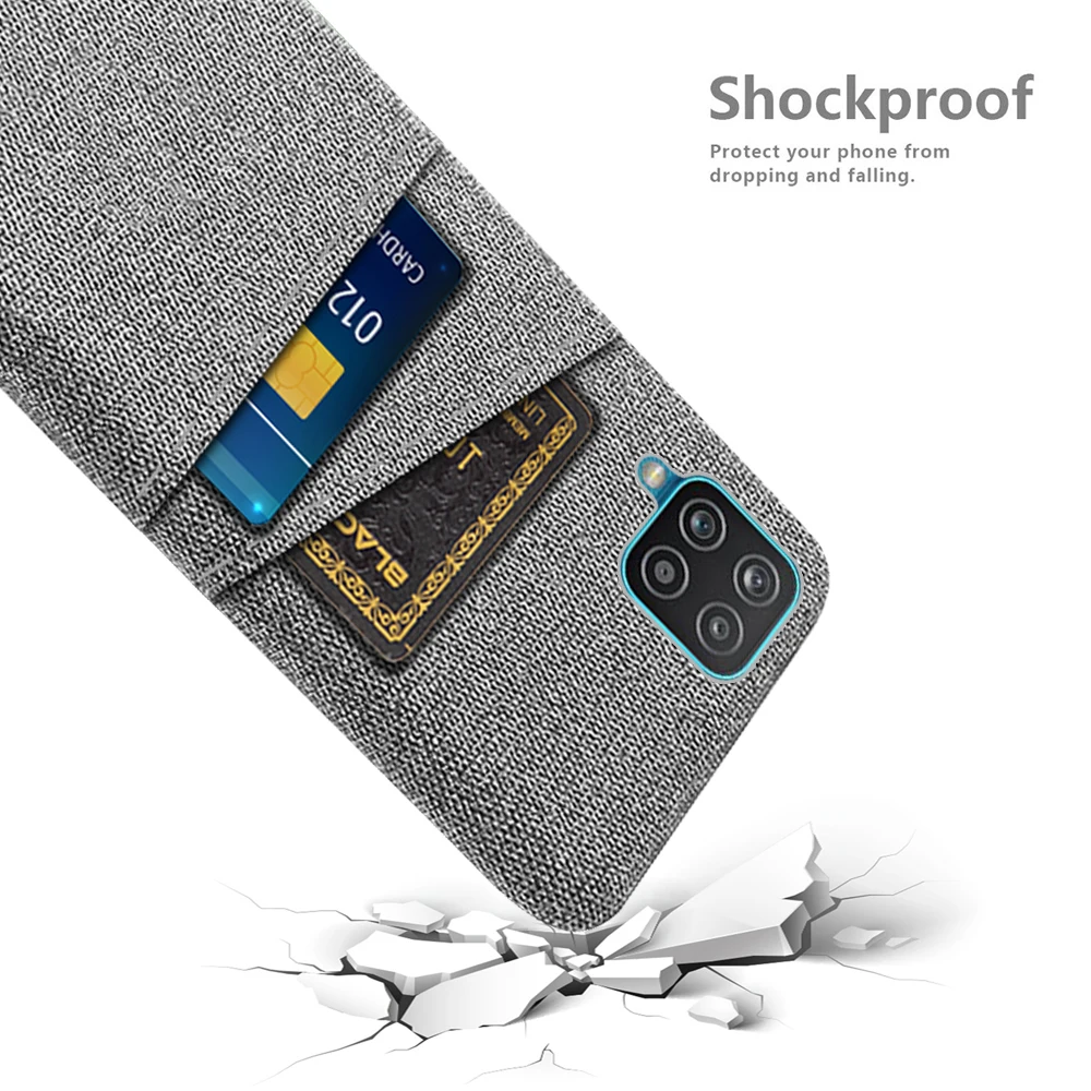 

Case For Samsung A12 A22 A32 A42 A52 A72 Luxury Fabric Dual Card Phone Cover for Samsung Galaxy A12 A52 A32 A02 A02S Coque Funda