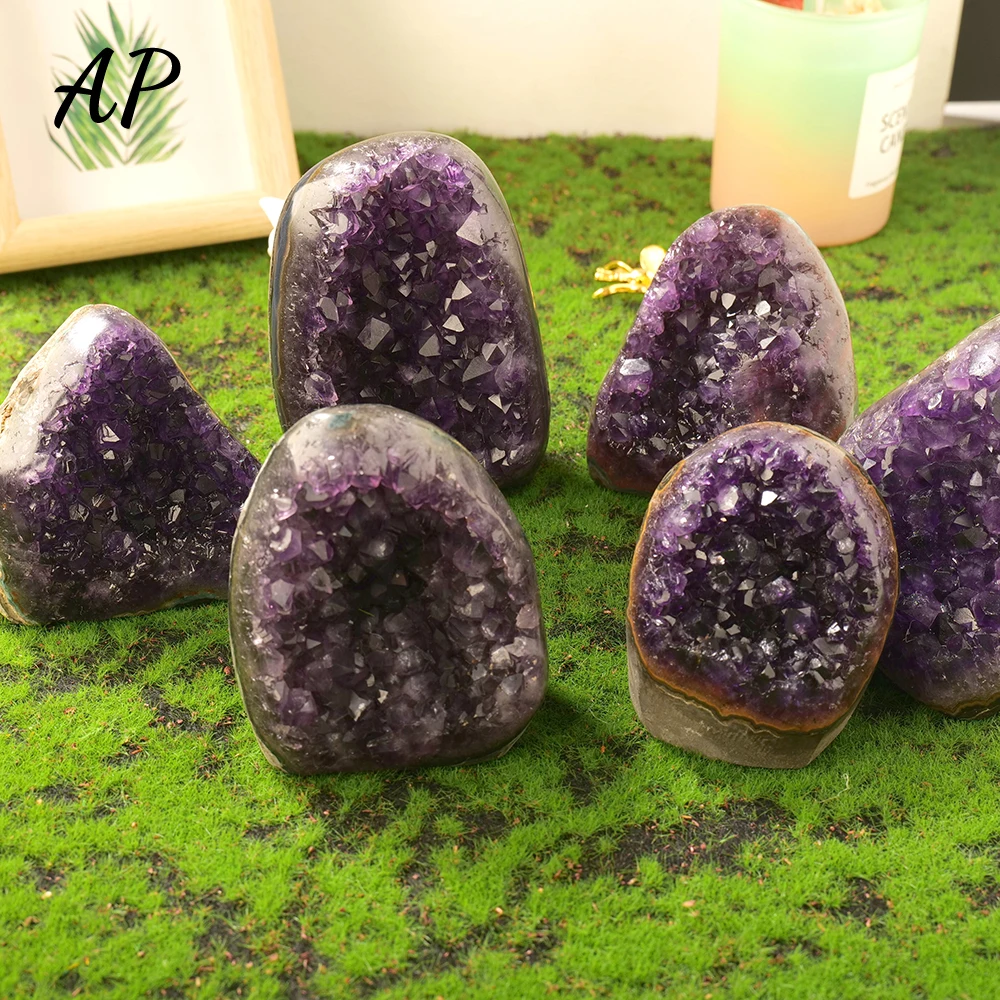 

Натуральный Камень Неправильной Формы, аметистовый кластер, фиолетовый кристалл, орнамент, лечебный камень, образец орнамента фэн-шуй