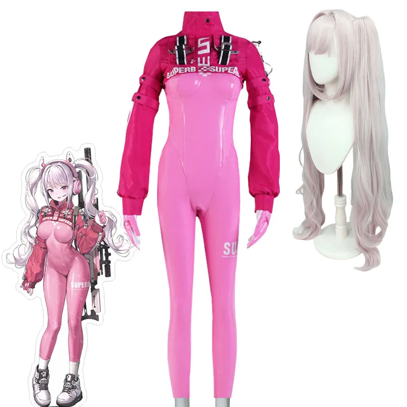 

Game Costume The Goddess of Victory Nikke Cosplay Bodysuits Alice Cosplay Wig Women's Combat Uniform Tights Jumpsuits