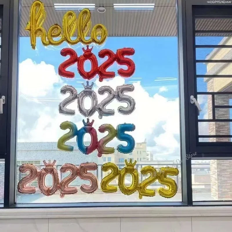 2025 фольгированные шары с короной и номером украшение для вечеринки в канун