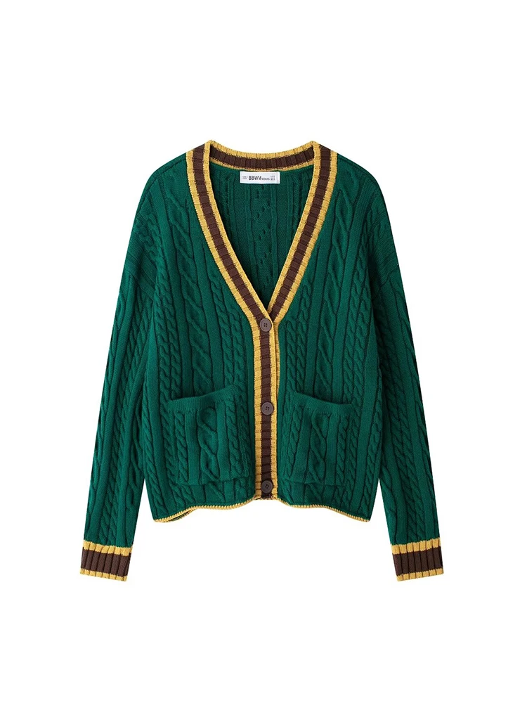 Новинка осени/зимы 2024 женский вязаный топ в стиле ретро повседневный однобортный