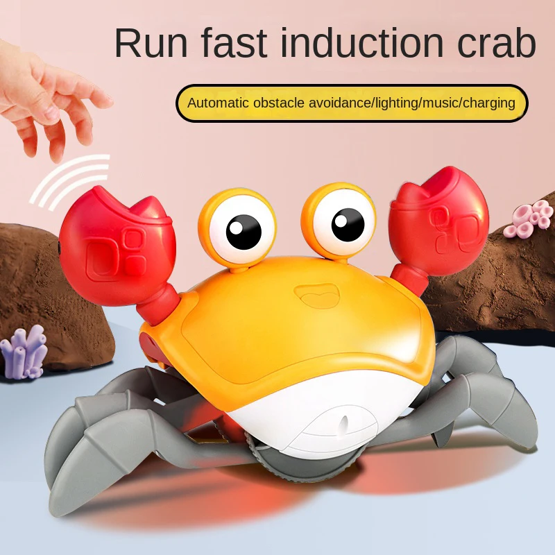 Children's Electric Toys Automatic Induction Escape Crab Boys And Girls Gift Musical Rechargeable Electric Pet Educational Toys