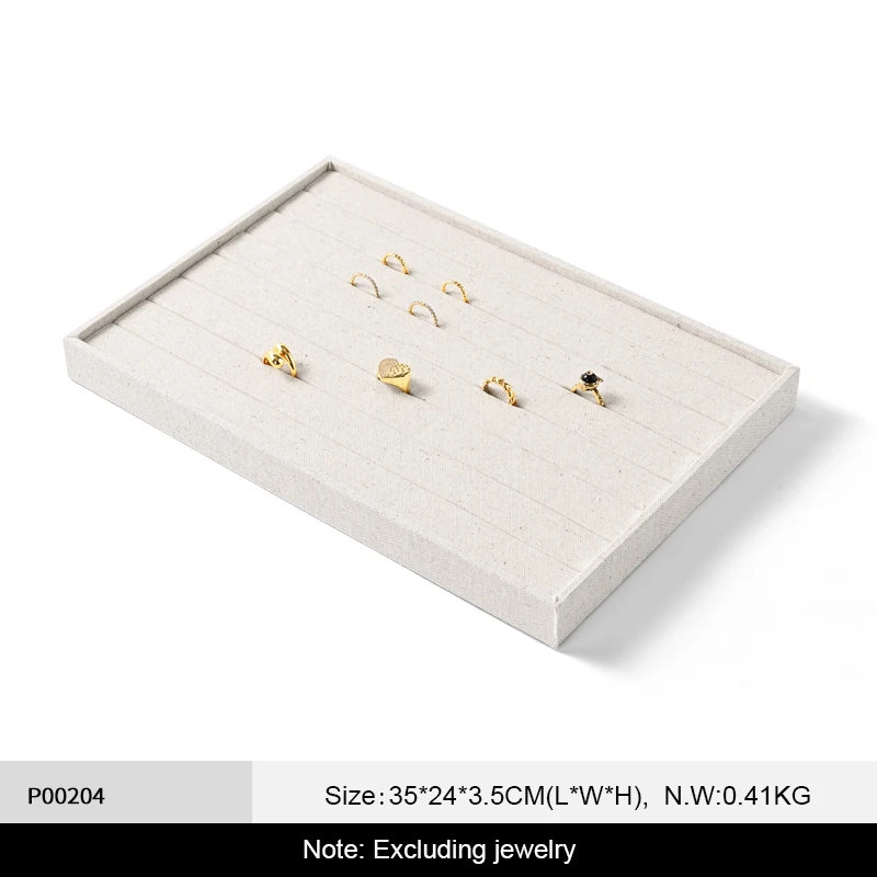 

Набор Льняных Подносов Oirlv Бежевого Цвета Для Демонстрации Ювелирных Изделий, 12/24 Шт., Штабелируемые Подставки Для Колец