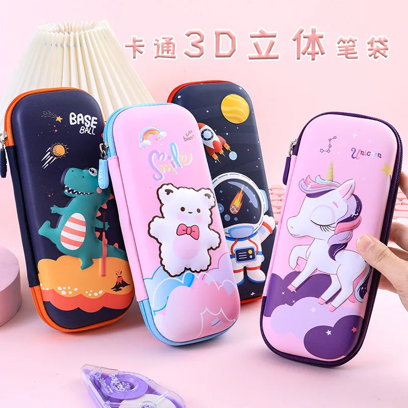 

3D EVA pencil case dinosaur astronaut unicorn Cartoon pencil case Student supplies storage box Student pen box Cute writing case