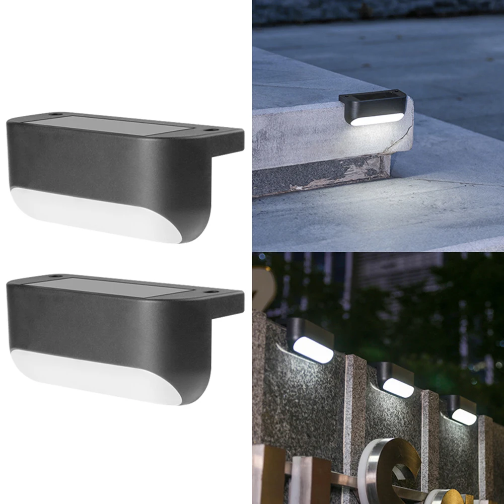 

2pcs Stair/Wall Lamp With Warm/White Light Outside Wall Light Decor Solar Light For Ourdoor Garden Courtyard