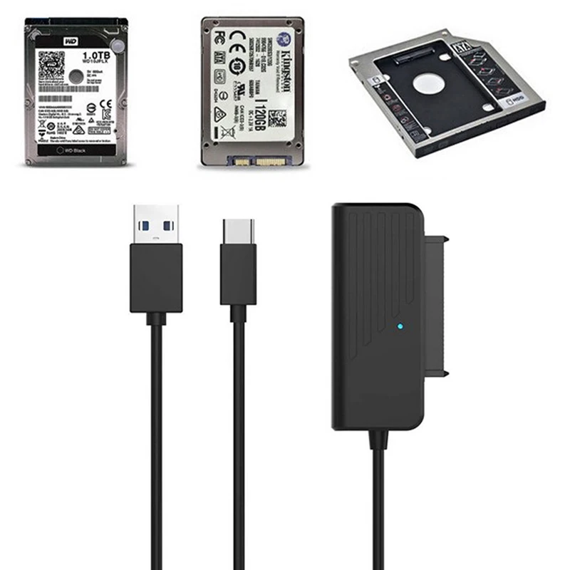 

Переходник с SATA на USB 3,0, кабель Type C на SATA, 5 Гбит/с, Высокоскоростная передача данных для жесткого диска 2,5 дюйма, адаптер SATA