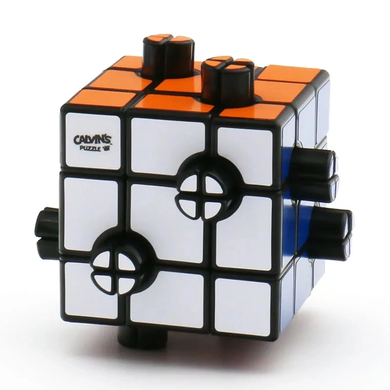 

Calvin's Puzzle Button Cube 3x3x3 2-Holes 1/4 Circle Strange-Shape Magic Twisty Black Body Children Kids Adult Intelligence Toy