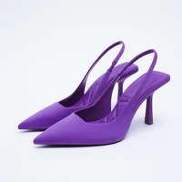 sexy pointed purple high heels suit party shoes pumps sandals womens elegant stiletto mules green plus size 3543 zapatos mujer