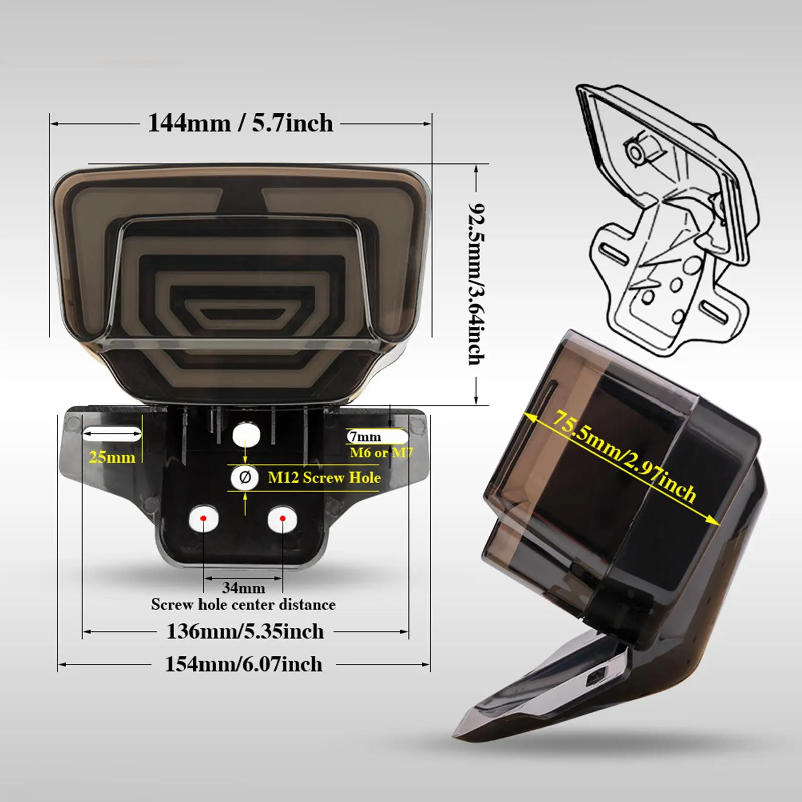 Светодиодный задний фонарь для мотоцикла стоп-сигнал Honda Tmx125 аксессуары