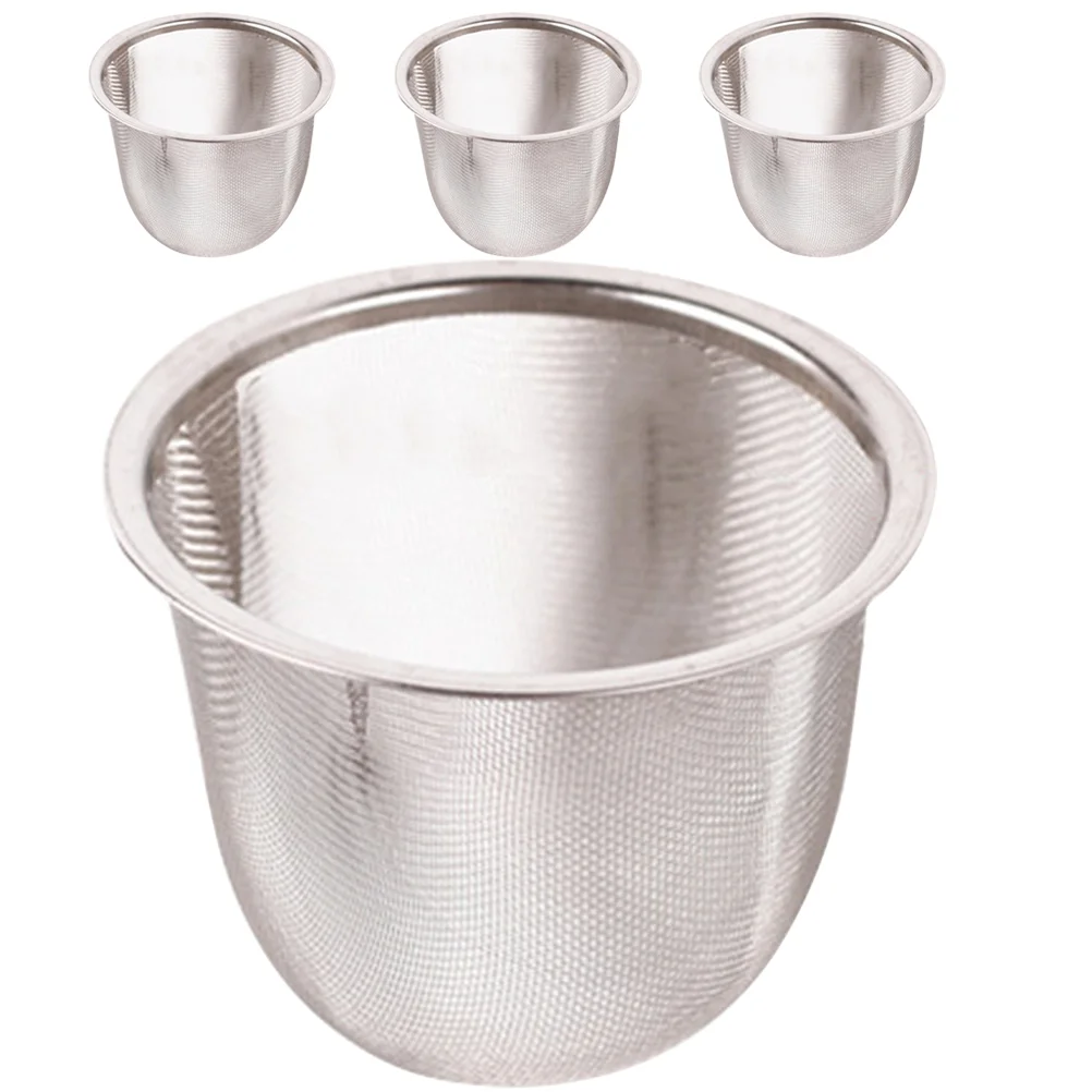 

4Pcs Small Cup Infuser Steel Tea Infuser Cup Strainer Tea Strainer For Loose Leaf Tea Teapot Infuser Insert for Tea Room Friends