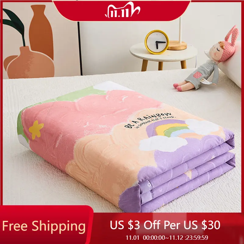 

100% летнее хлопковое покрывало, кондиционирование воздуха, дышащее покрывало, высококачественные мягкие одеяла, приятные для кожи, 200x230, дом...