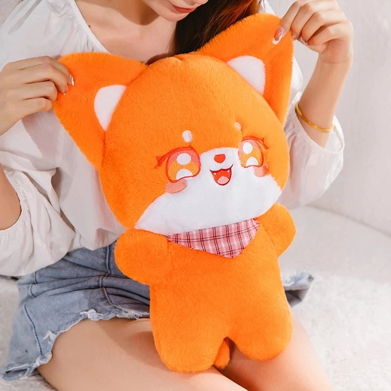

40CM Soft Kawaii Fluffy Fox Plush Toy Cute Cartoon Foxes Stuffed Animal Doll Girl Lovers Christmas Gift Sofa Decor Sleep Pillows