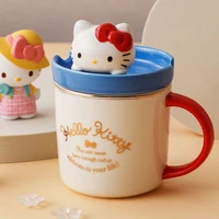 hellokitty mobile phone bottle with stand personalized creative ceramic mug cute cartoon men and women with cover drinking cup
