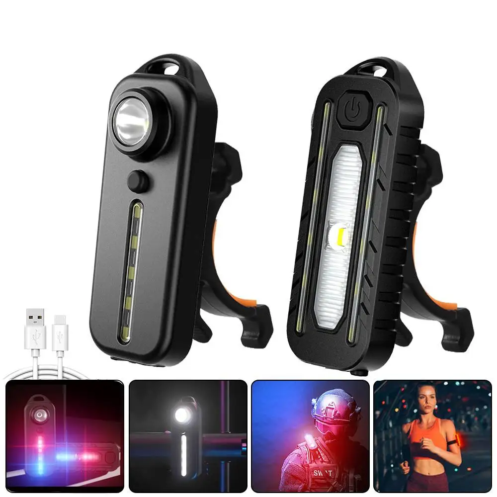 

Многофункциональный красный и синий предупреждающий фонарь, зарядка через USB, велосипедный задний фонарь, светодиодный водонепроницаемый ...