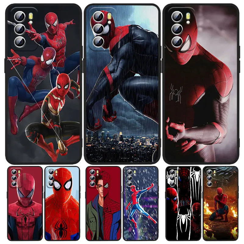 

Hero Spiderman Marvel Phone Case For OPPO A5 A9 A12 A1K AX7 A72 A52 A31 A53 A53S A73 A93 A94 A74 A16 2018 2020 Black luxury Back