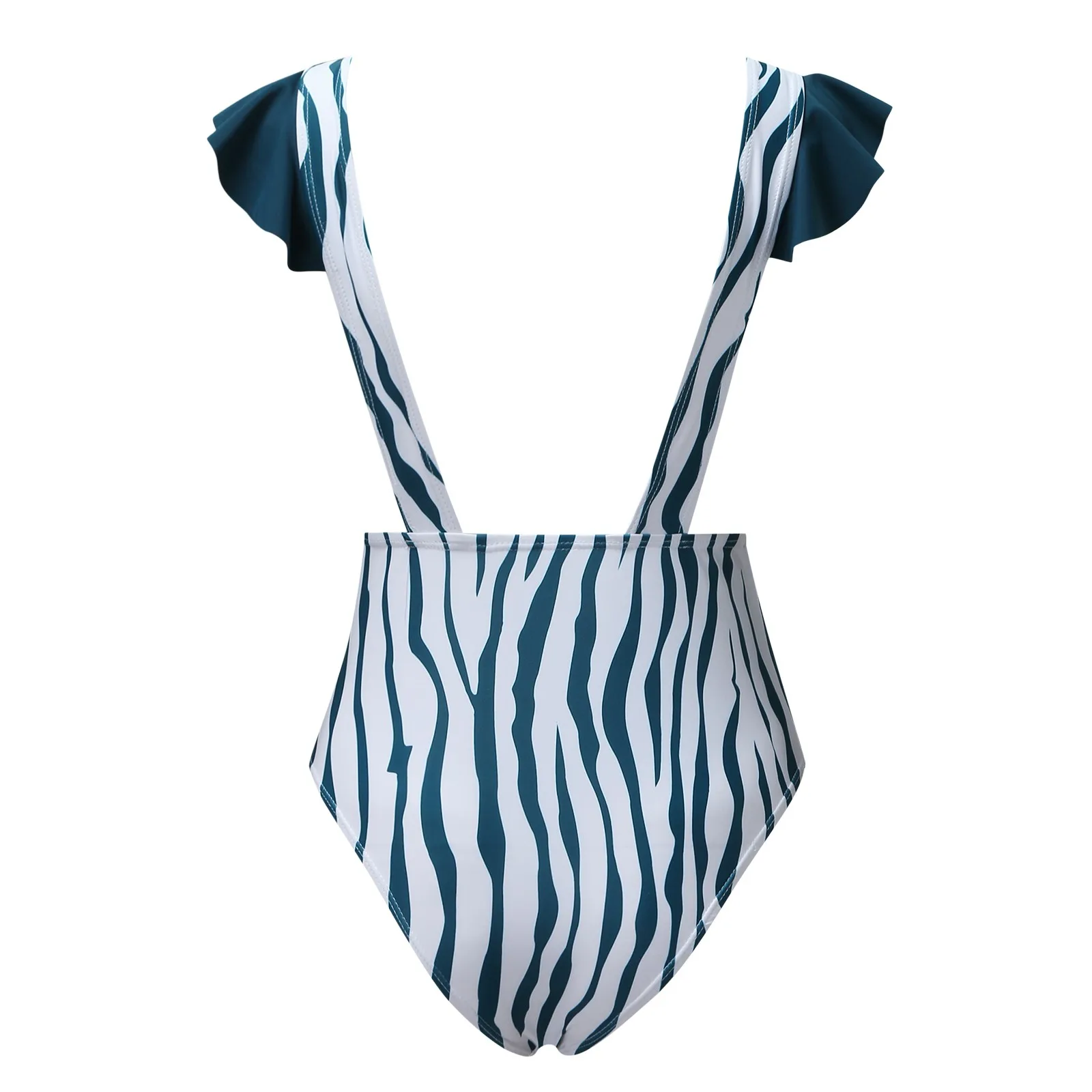 Цельный комплект бикини с оборками купальник принтом женское полосатый мигающий